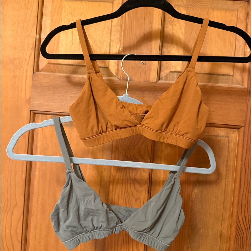 Skims fits everyone bralette set of 2 grey and sienna